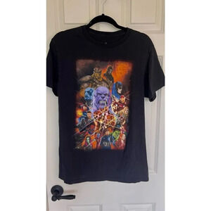 Marvel Avengers Infinity War Black Short Sleeve Graphic T-Shirt Men’s M Thanos